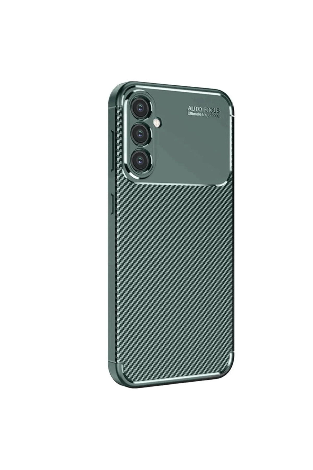 Samsung Galaxy S25 Uyumlu Kılıf Auto Focus Karbon Kapak - Koyu Yeşil