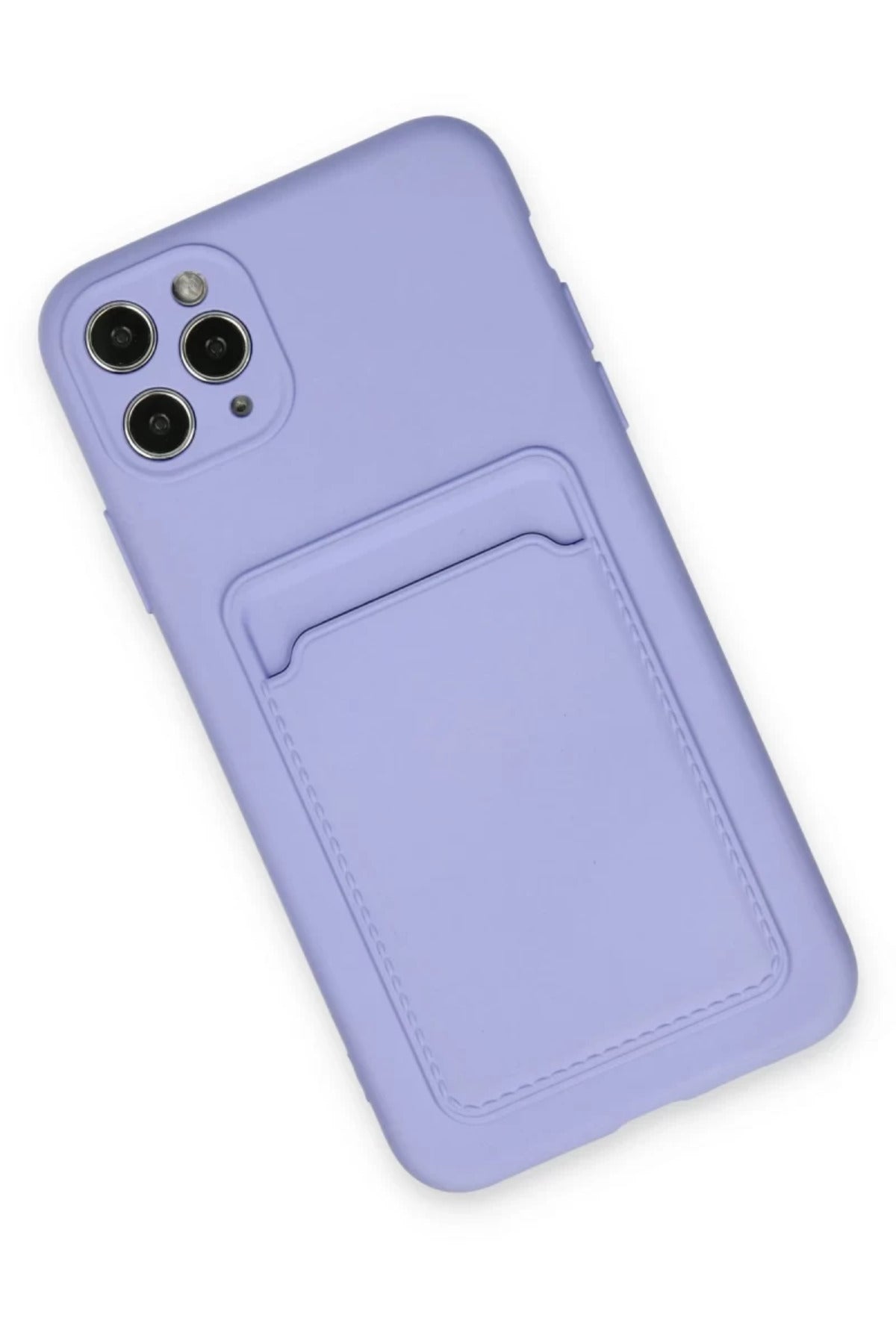 Apple iPhone 11 Pro Max Uyumlu Kılıf Kelvin Kartvizitli Silikon - Lila