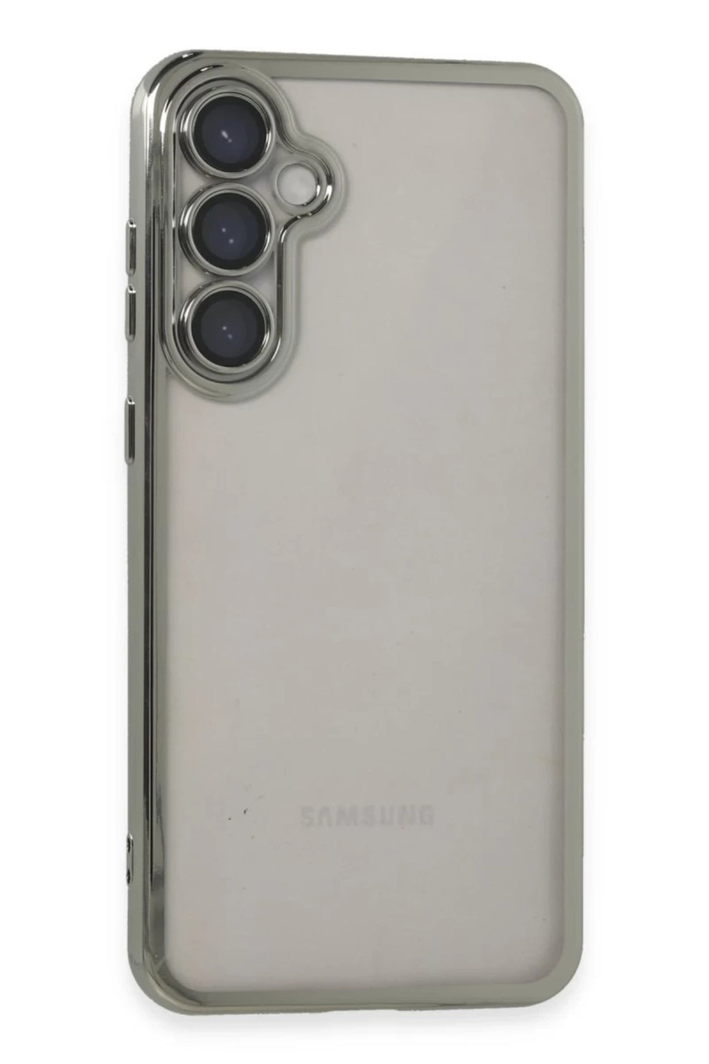 Samsung Galaxy S23 FE Uyumlu Kılıf Lensli Silikon - Gümüş