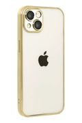 Apple iPhone 15 Uyumlu Lensli Silikon - Gold