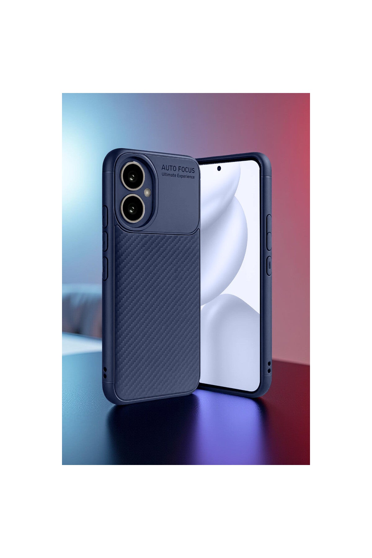 Honor 400 Uyumlu Kılıf Auto Focus Karbon Kapak - Lacivert