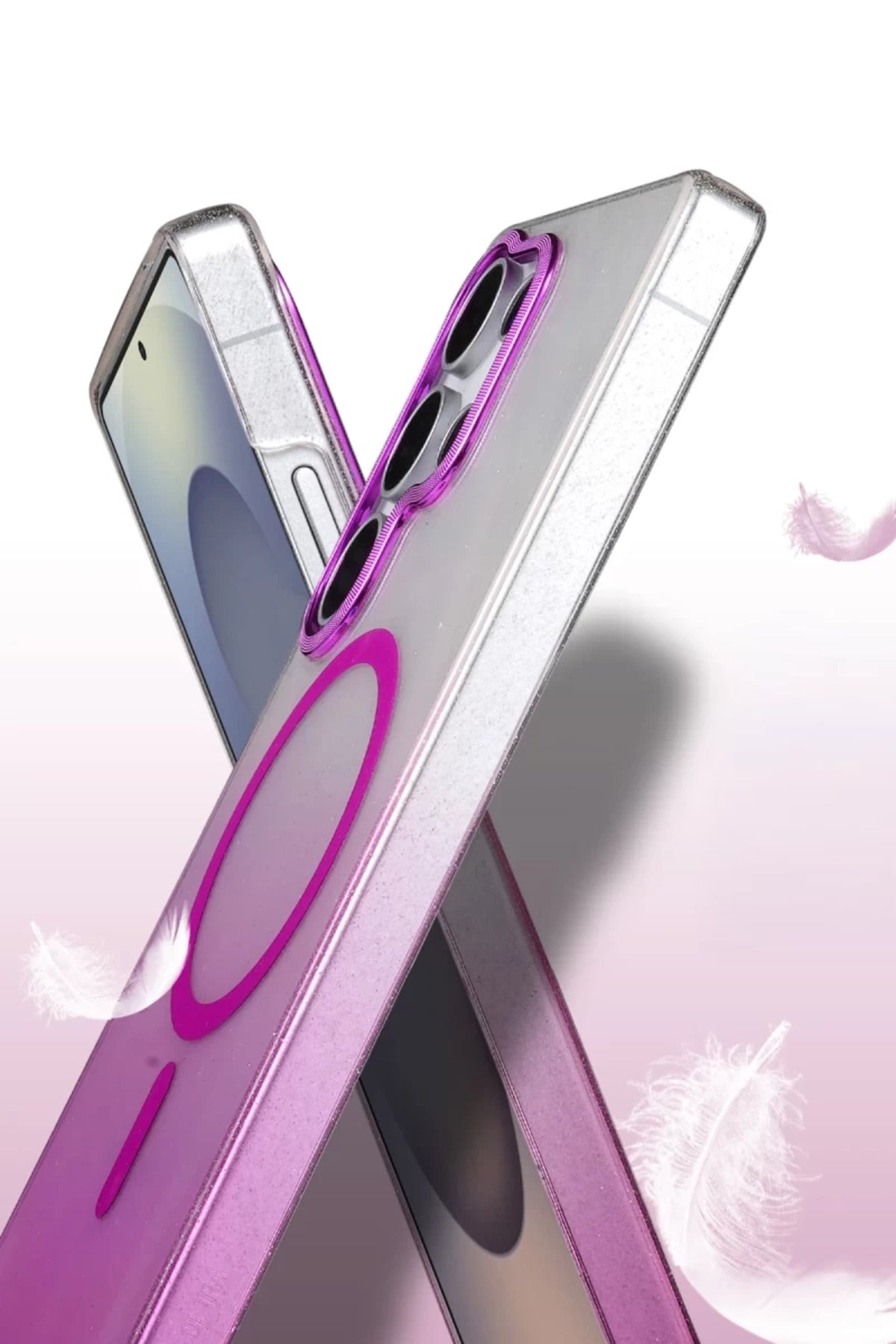 Samsung Galaxy S24 Ultra Uyumlu Glossy Magsafe Kapak - Çöl Titanyum