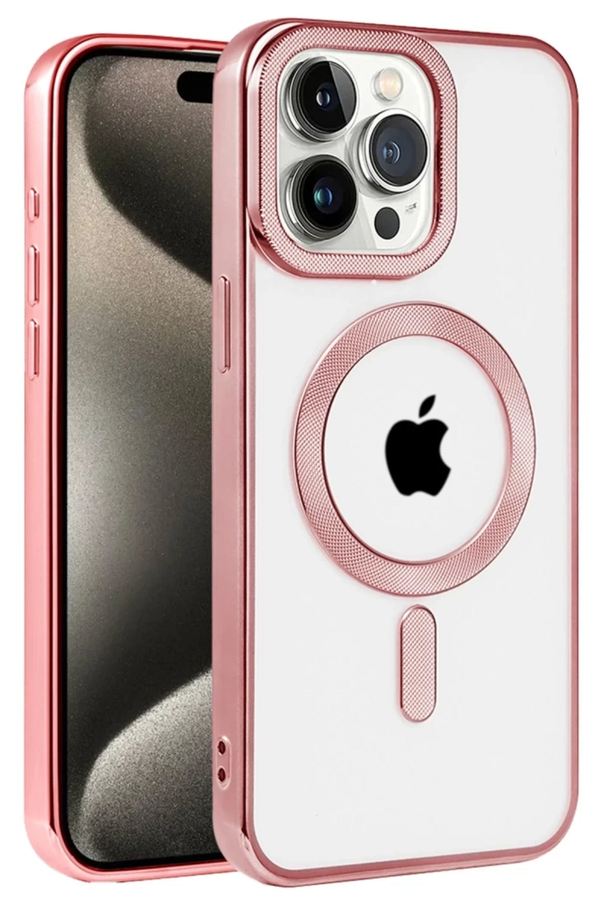 Apple iPhone 14 Pro Max Uyumlu Kılıf Kronos Magsafe Kapak - Rose Gold