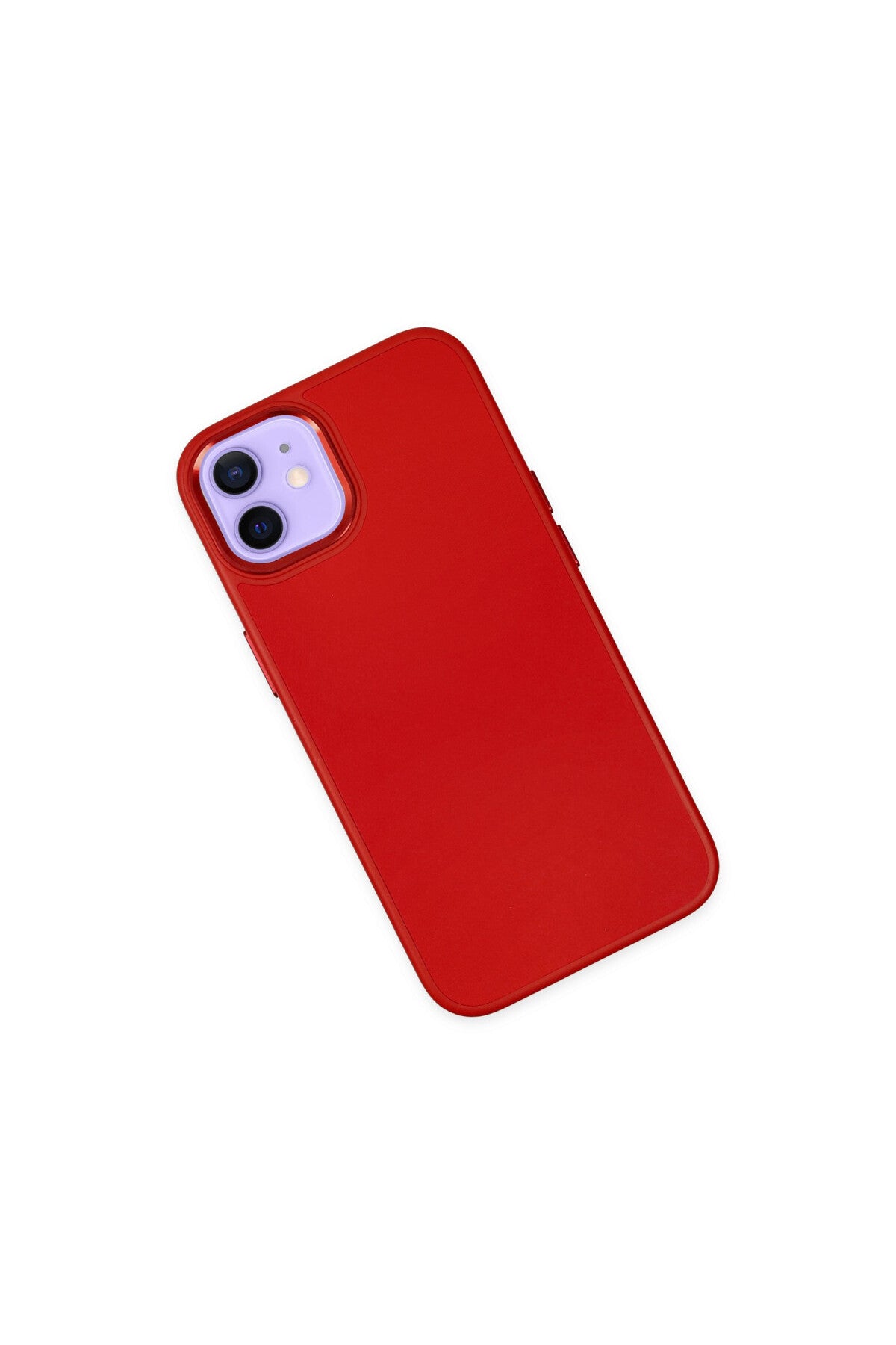 Apple iPhone 12 Uyumlu Kılıf Asya Deri Silikon - Kırmızı