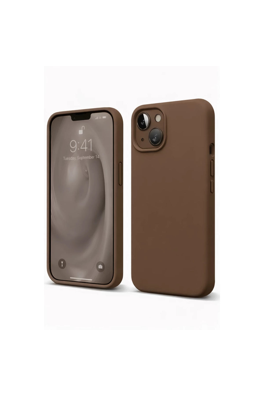 Apple iPhone 14 Uyumlu Kılıf First Silikon - Kahverengi