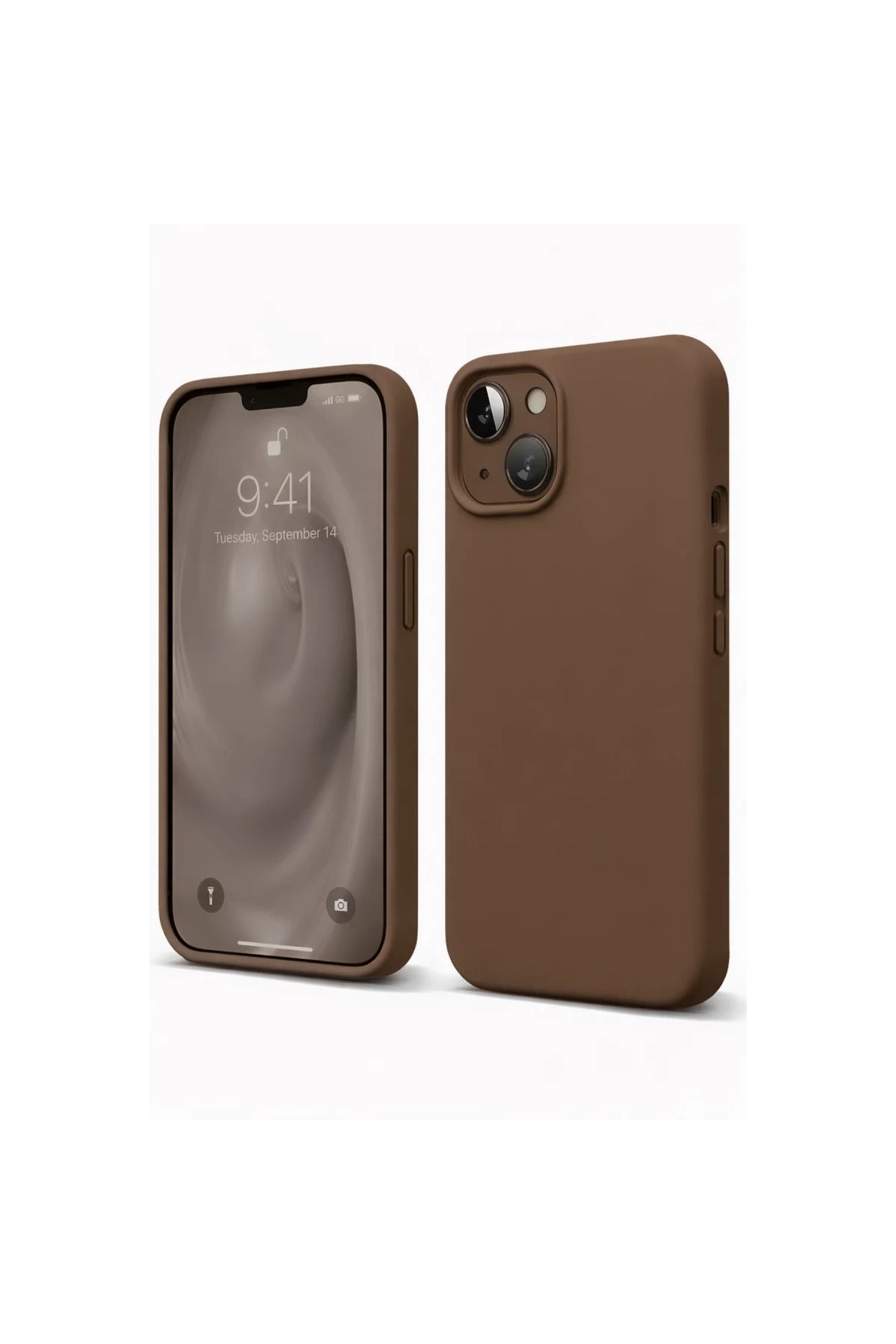 Apple iPhone 14 Uyumlu Kılıf First Silikon - Kahverengi