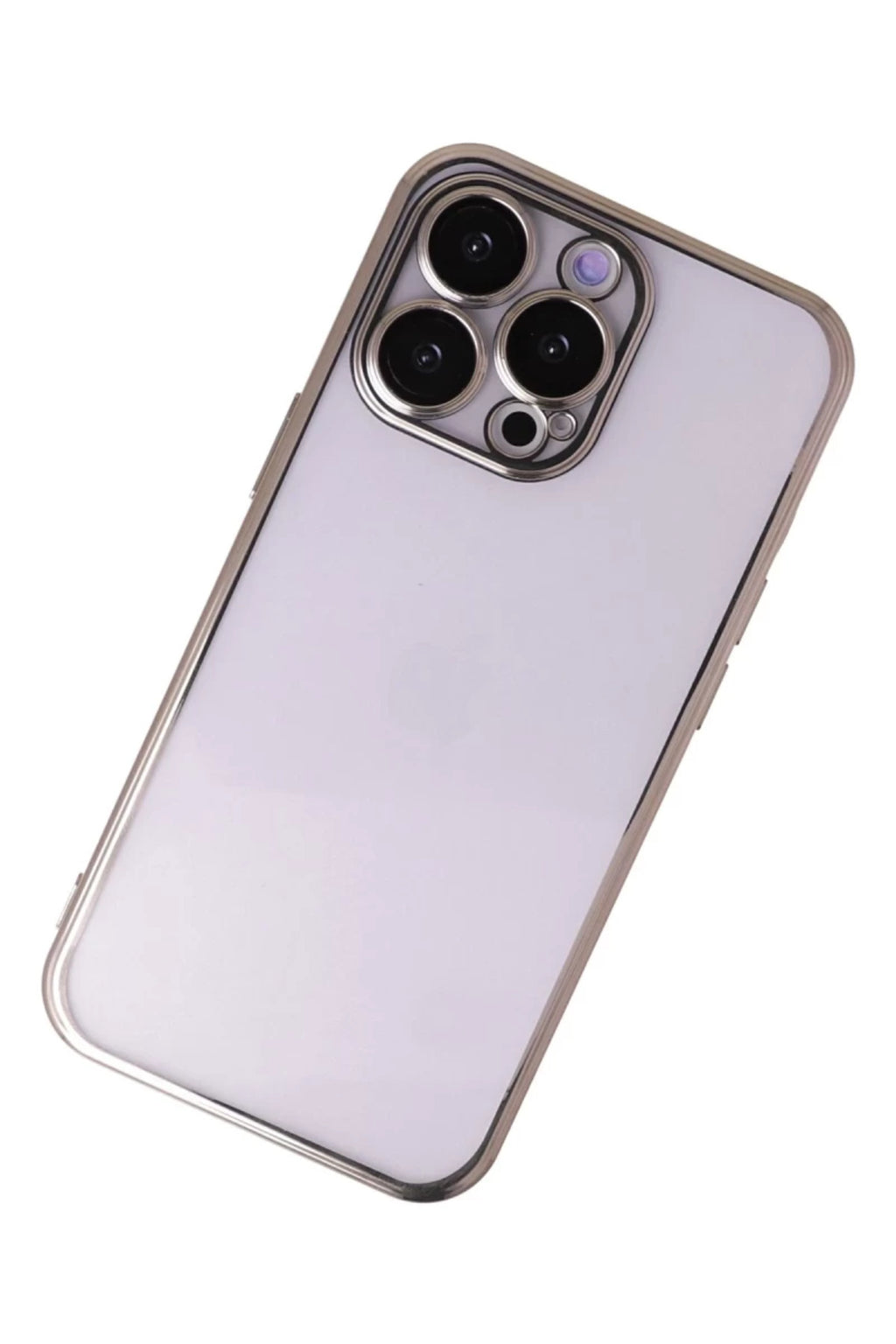 Apple iPhone 13 Pro Max Uyumlu Kılıf Lensli Silikon - Gold