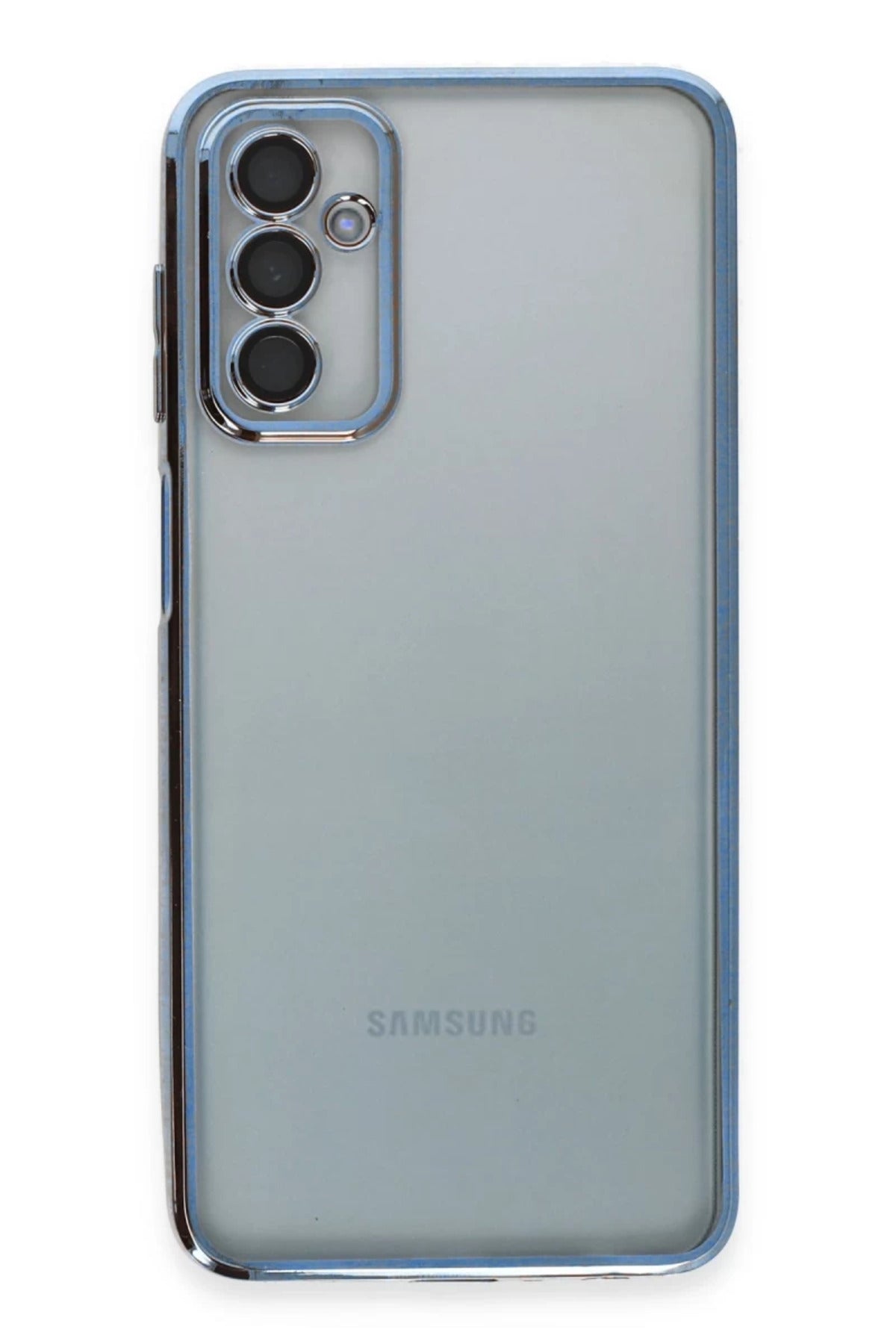 Samsung Galaxy M23 Uyumlu Kılıf Lensli Silikon - Açık Mavi