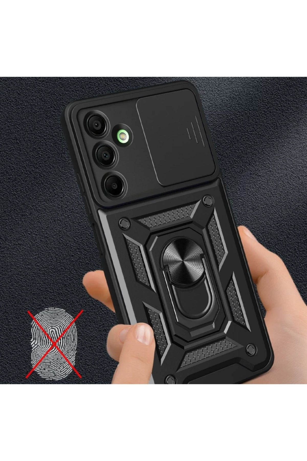 Samsung Galaxy A16 5G Uyumlu Kılıf Pars Lens Yüzüklü Silikon - Lacivert