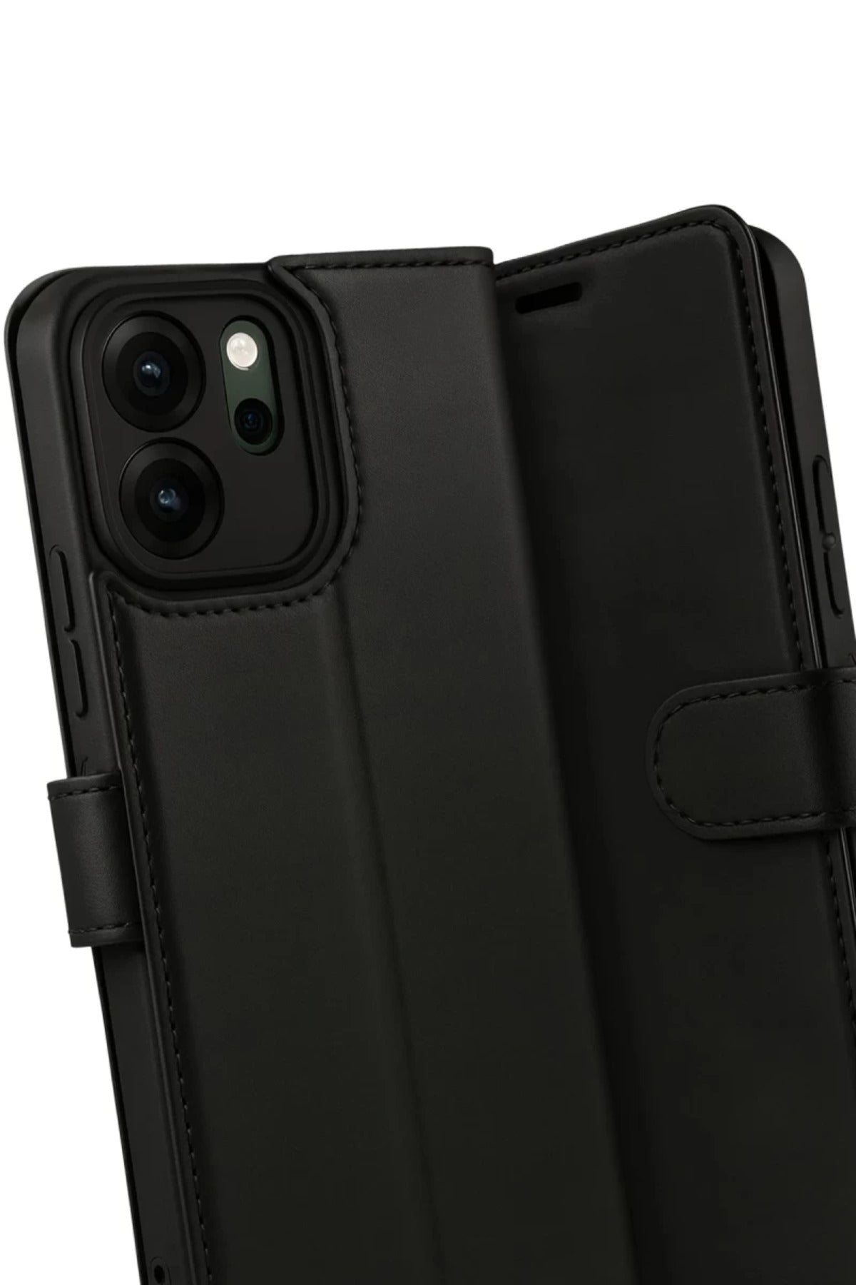 Oppo Reno 14F Uyumlu Trend S Plus Kapaklı Kılıf - Siyah