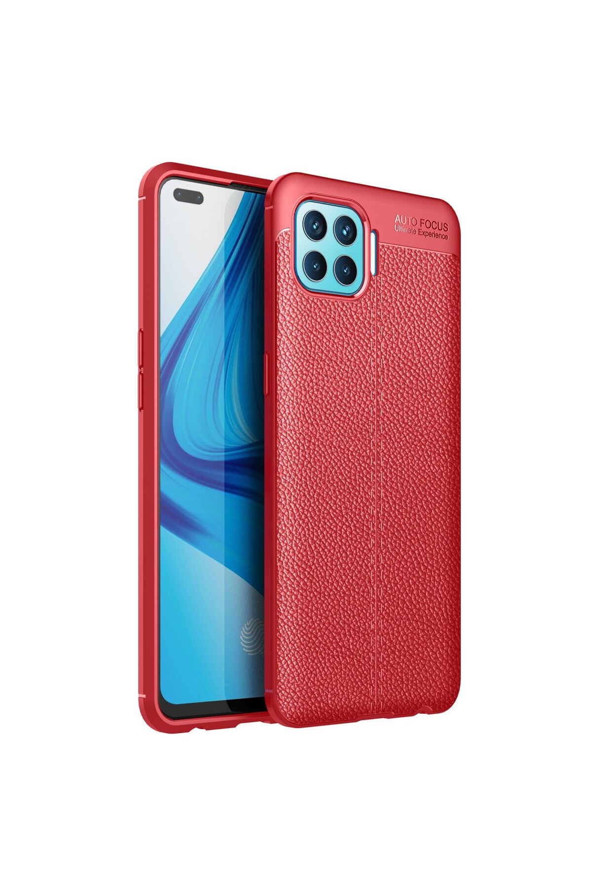 Oppo Reno 4 Lite Uyumlu Kılıf Auto Focus Kapak - Kırmızı