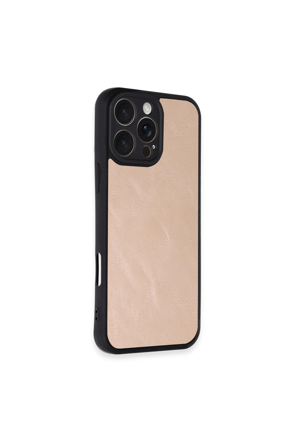 Apple iPhone 16 Pro Max Uyumlu Kılıf Aras Deri Kapak - Pudra