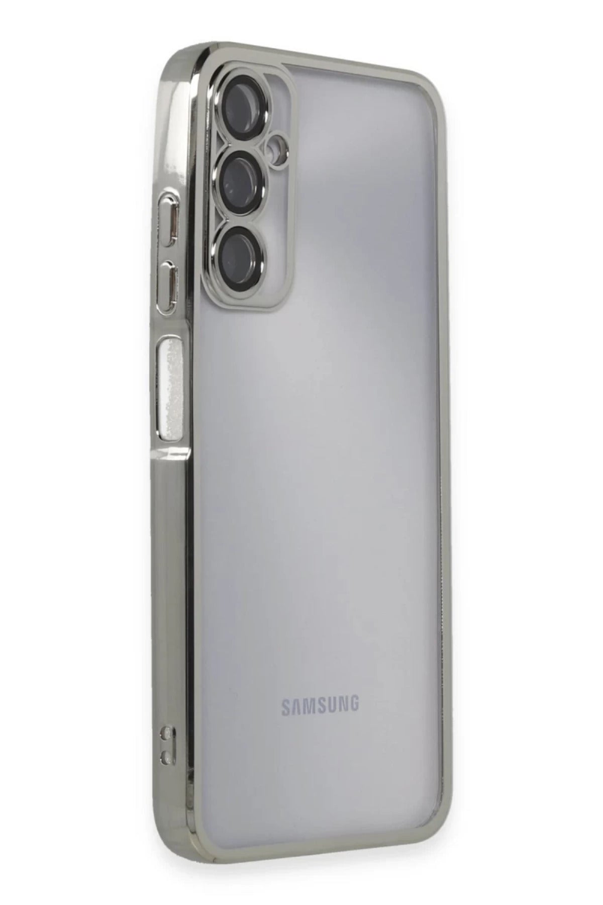 Samsung Galaxy A05S Uyumlu Kılıf Lensli Silikon - Gümüş