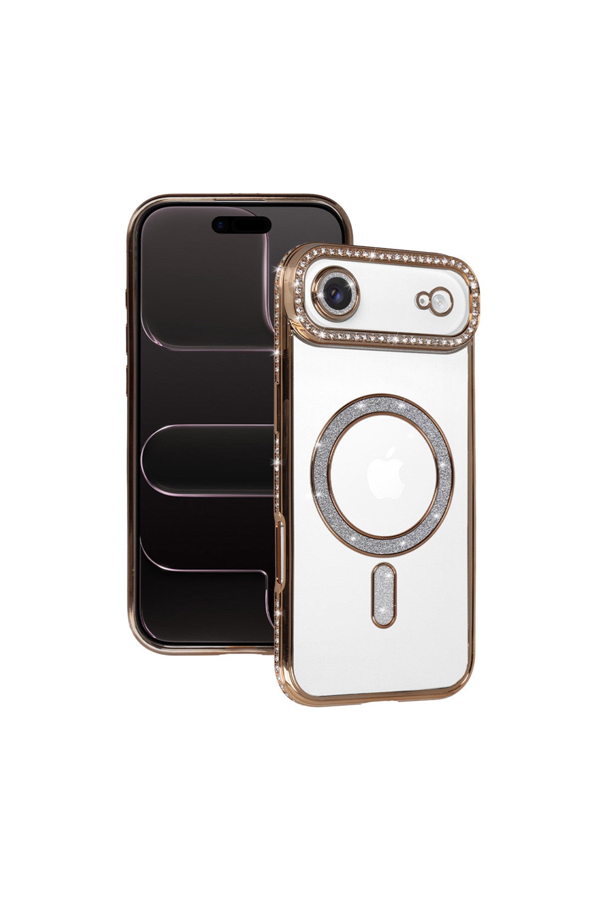 Apple iPhone 17 Air Uyumlu Joke Simli Magneticsafe Kılıf - Gold