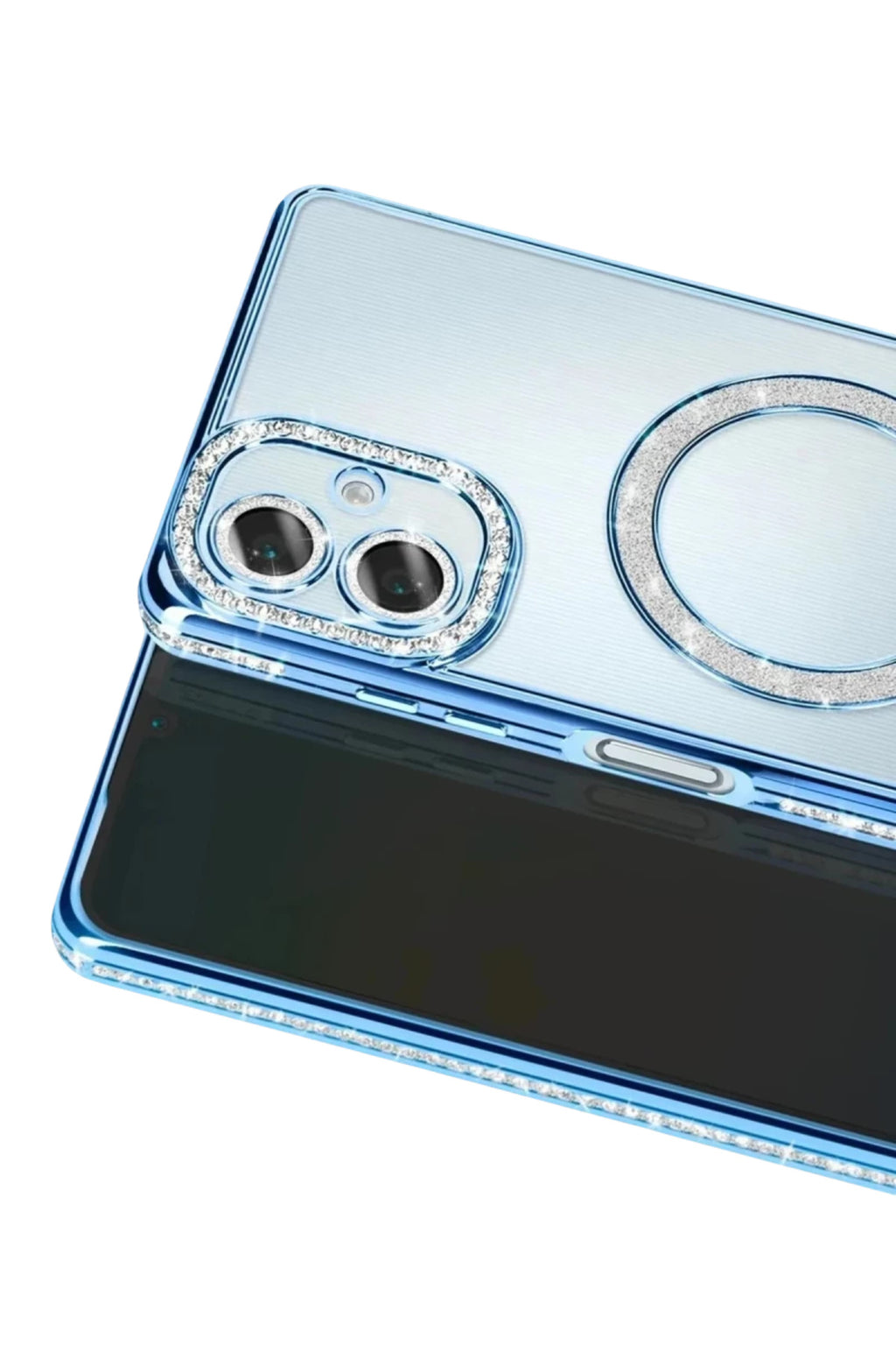 Samsung Galaxy A07 4G Uyumlu Joke Simli Magneticsafe Kılıf - Mavi