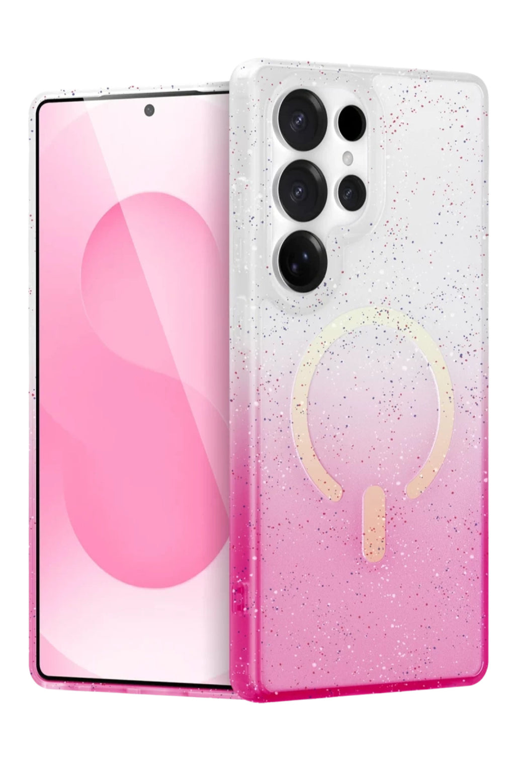 Samsung Galaxy S25 Ultra Uyumlu Pummel Shiny Magsafe Kapak - Pembe