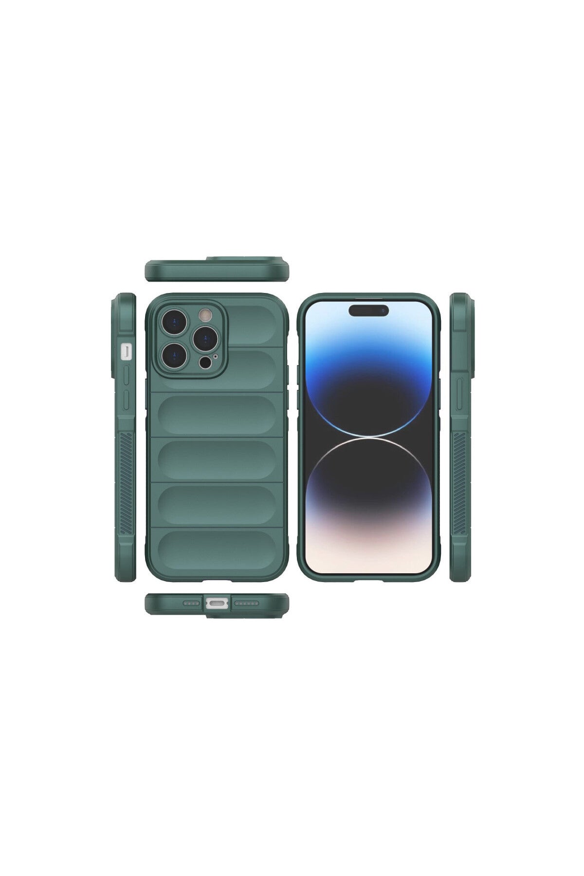 Apple iPhone 14 Pro Uyumlu Kılıf Optimum Silikon - Koyu Yeşil