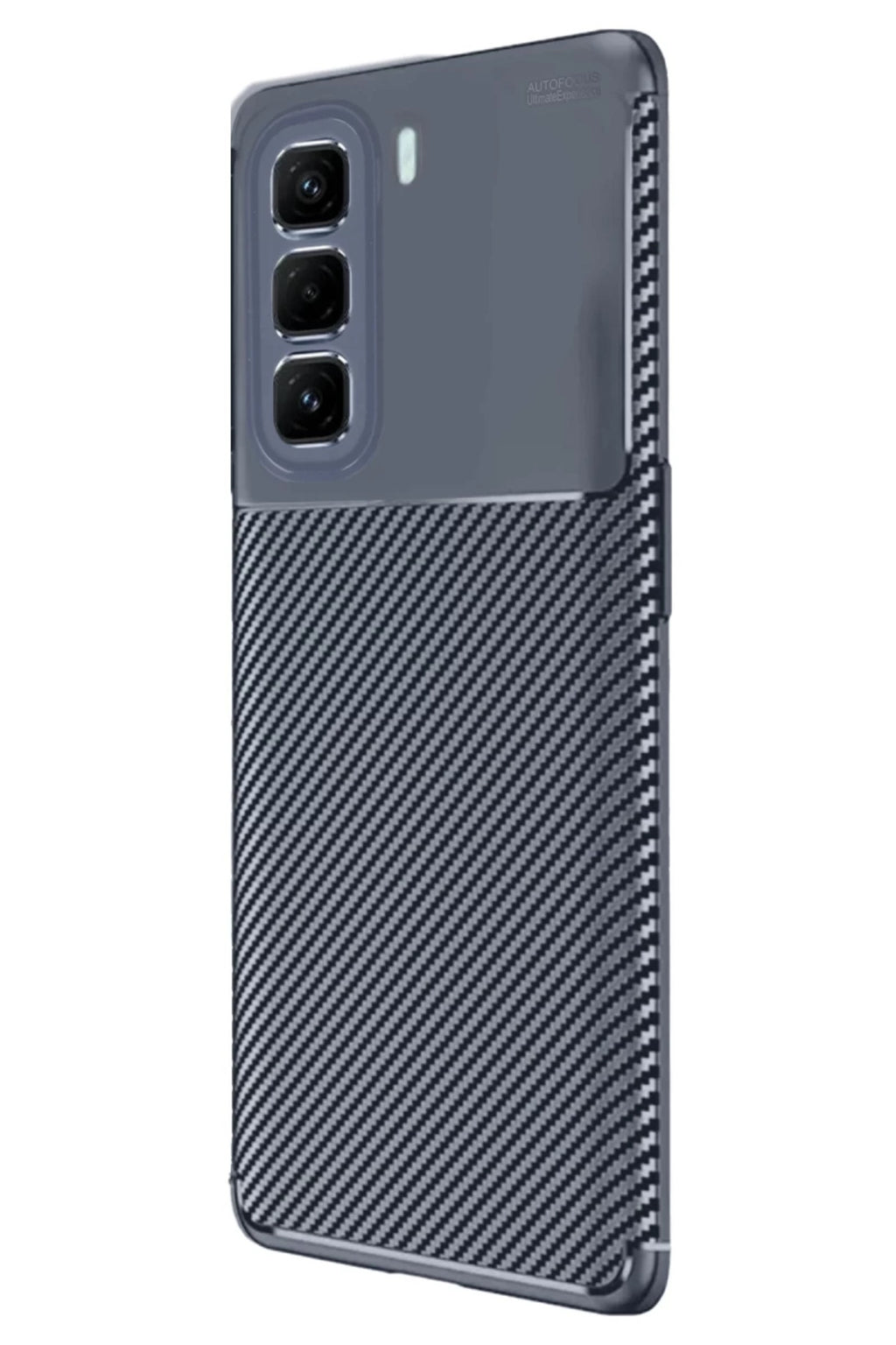 İnfinix Hot 50 4G Uyumlu Kılıf Auto Focus Karbon Kapak - Lacivert