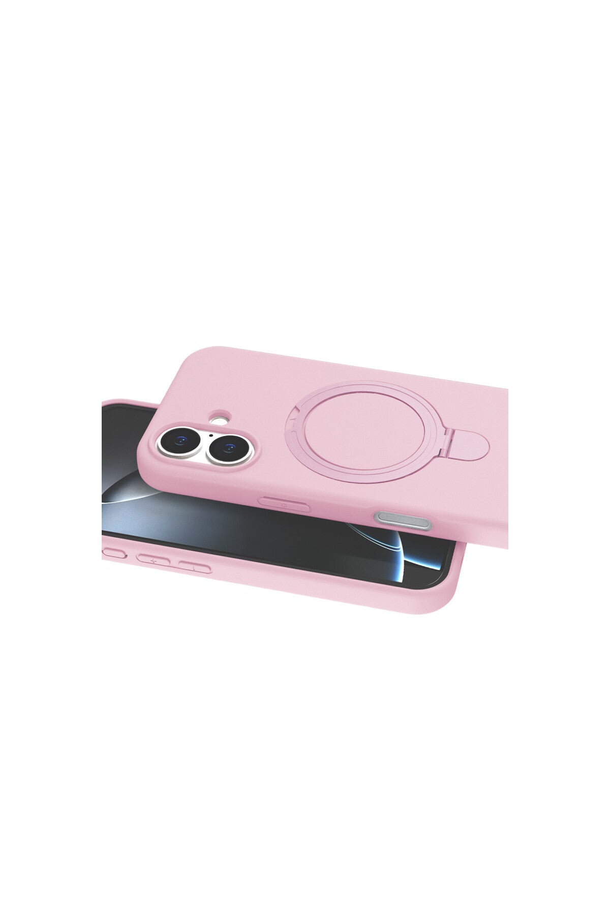 Apple iPhone 16 Uyumlu Regal Magsafe Standlı Kapak - Açık Pembe