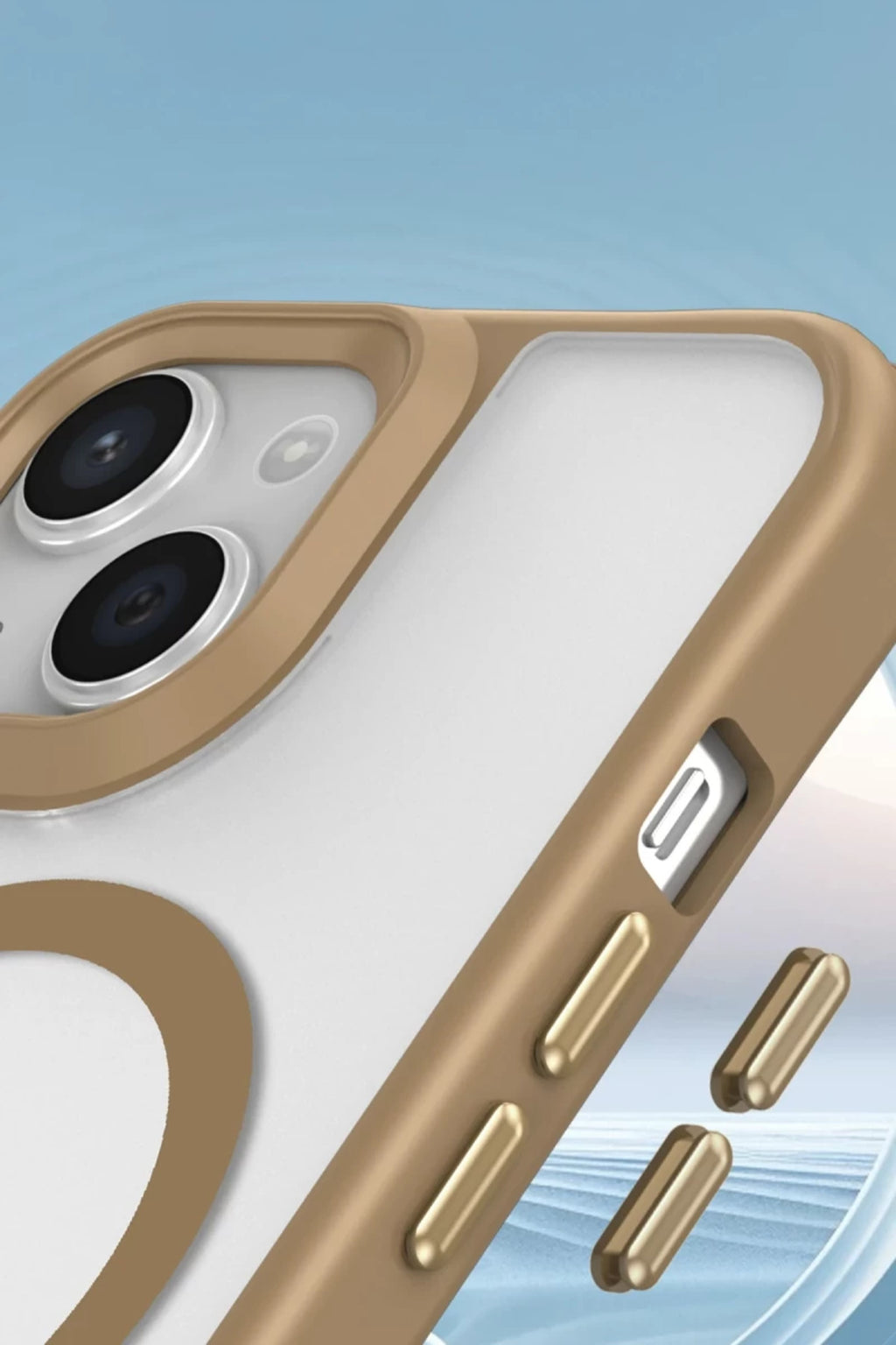 Apple iPhone 15 Plus Uyumlu Kılıf Enka Magsafe Silikon Kılıf - Desert