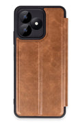 Realme Note 50 4G Uyumlu Kılıf Flip Cover - Taba