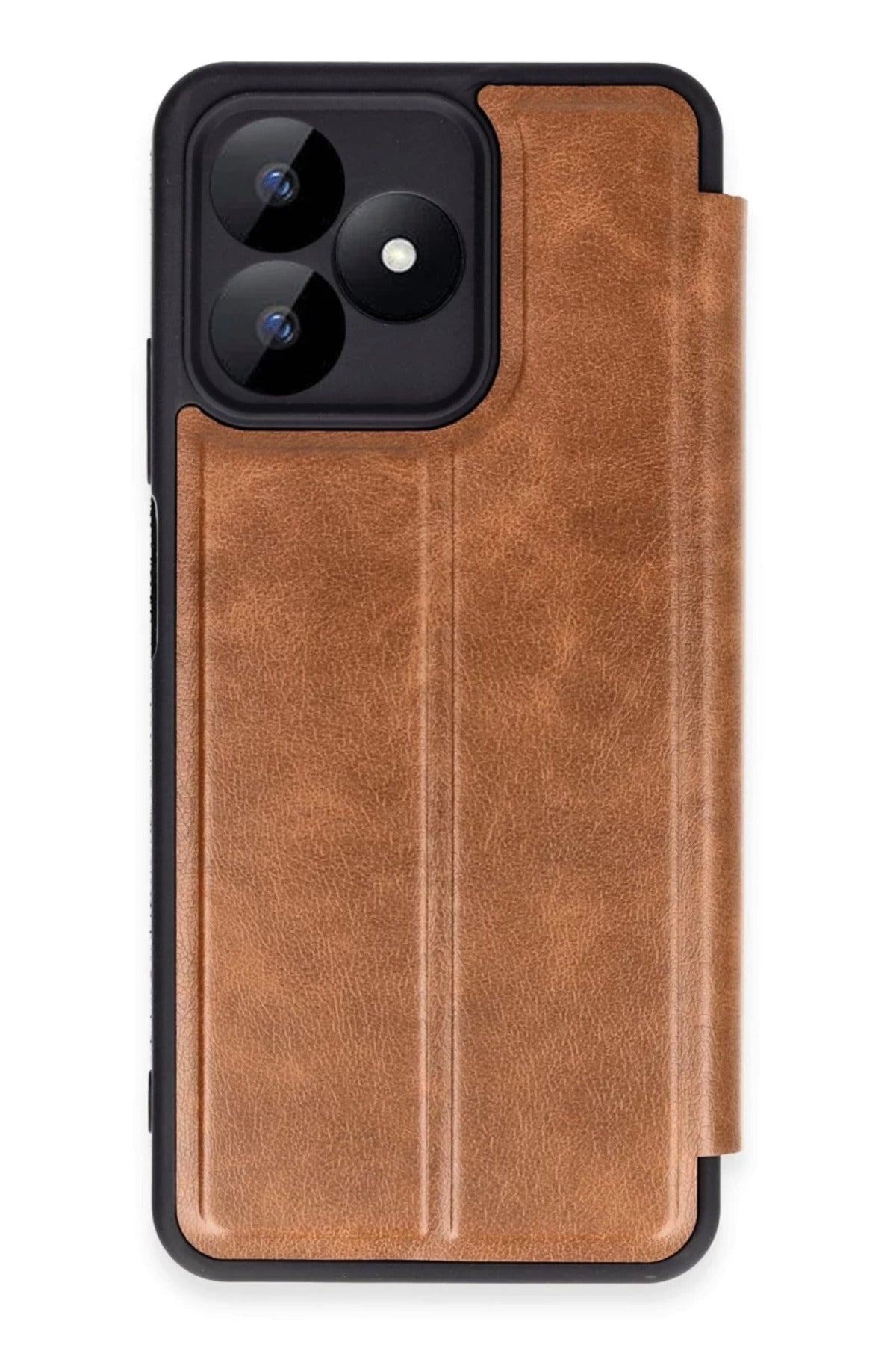 Realme Note 50 4G Uyumlu Kılıf Flip Cover - Taba