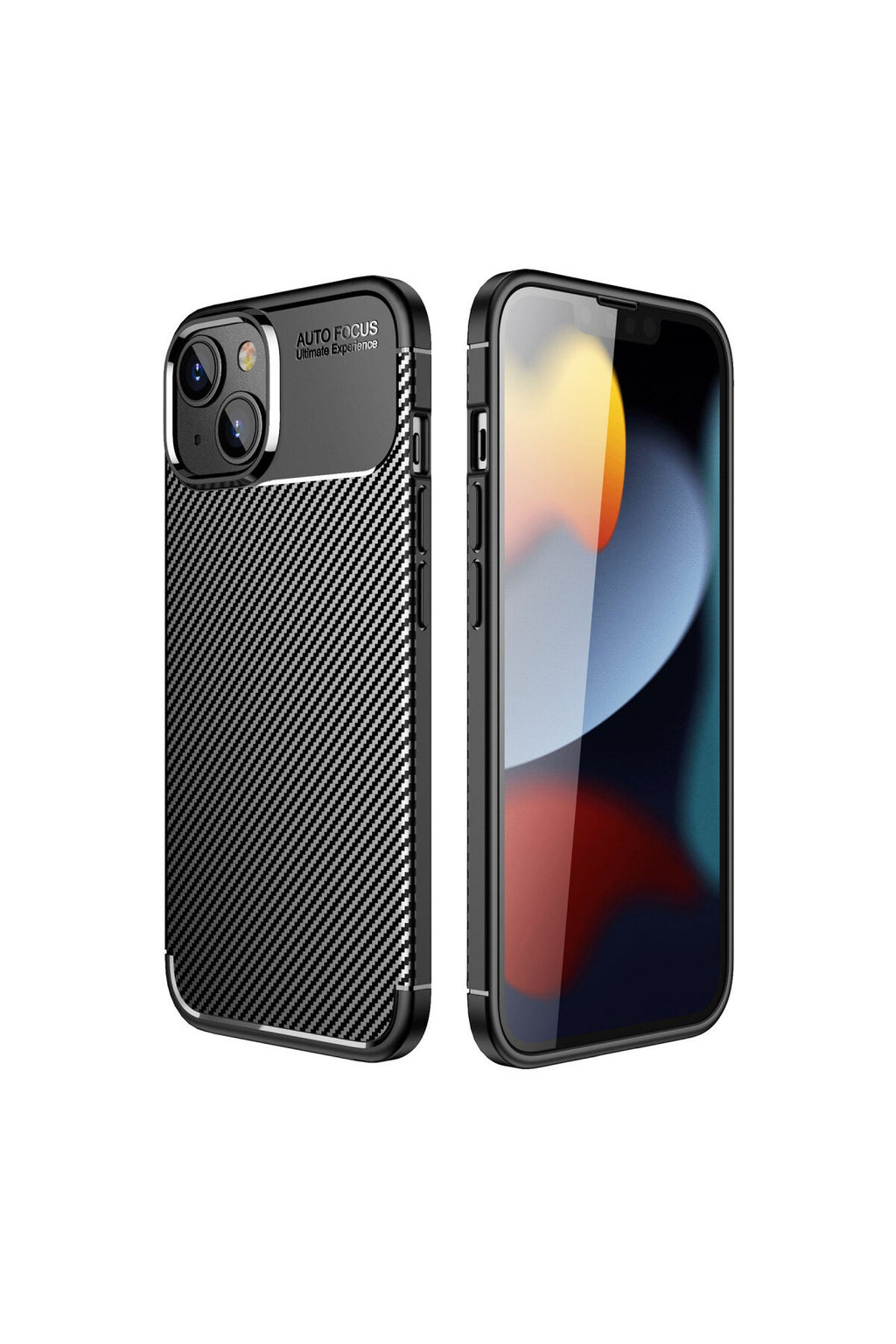 Apple iPhone 14 Plus Uyumlu Kılıf Auto Focus Karbon Kapak - Siyah