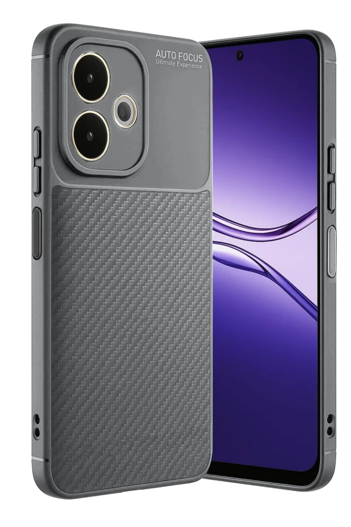 Oppo A5 Pro 4G Uyumlu Kılıf Auto Focus Karbon Kapak - Gri