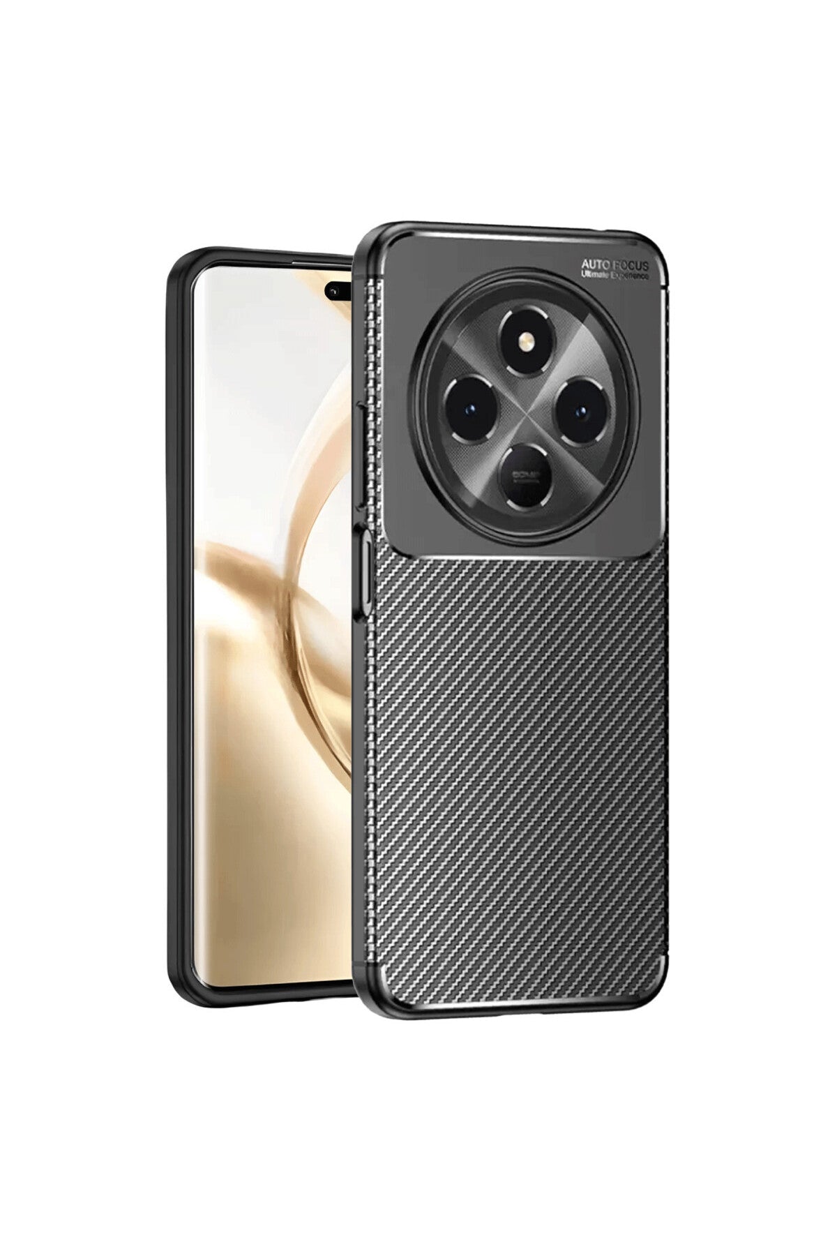 Tecno Spark 30 Uyumlu Kılıf Auto Focus Karbon Kapak - Siyah