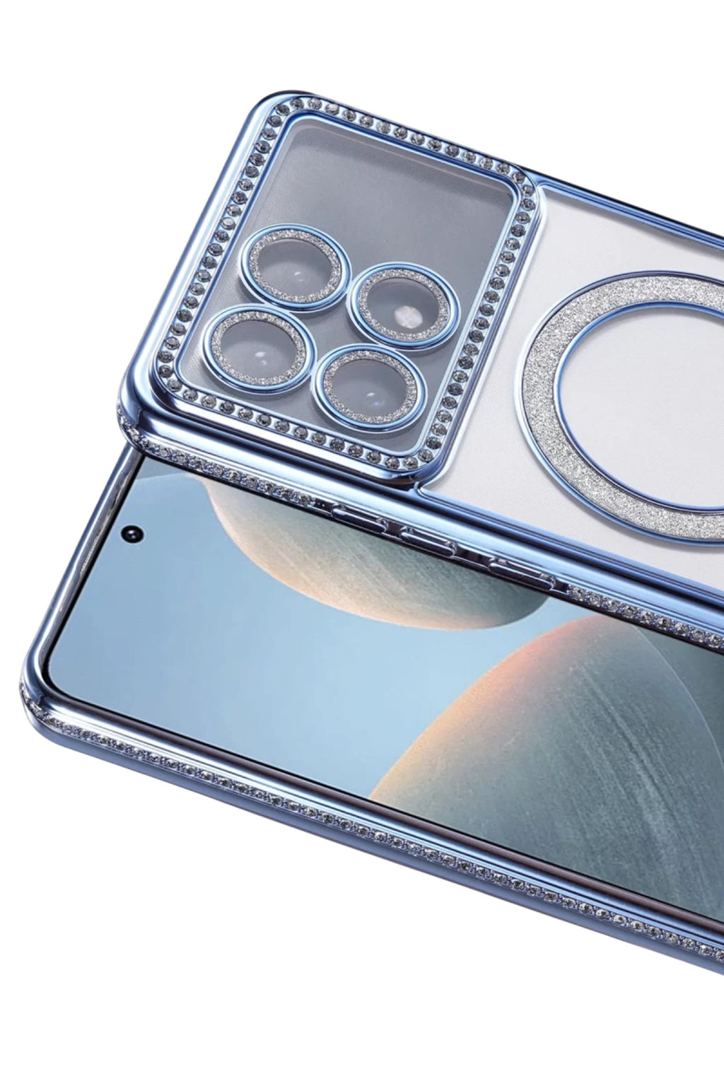 Xiaomi Poco X6 Pro Uyumlu Joke Simli Magneticsafe Kılıf - Mavi