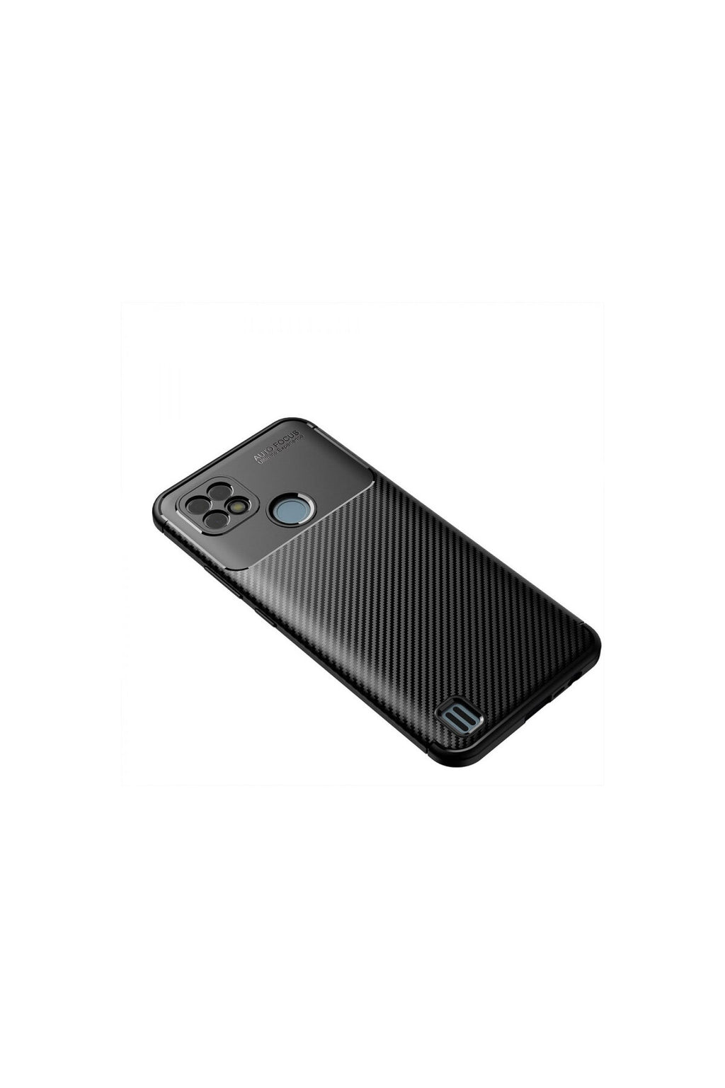 Realme C21 Uyumlu Kılıf Auto Focus Karbon Kapak - Siyah