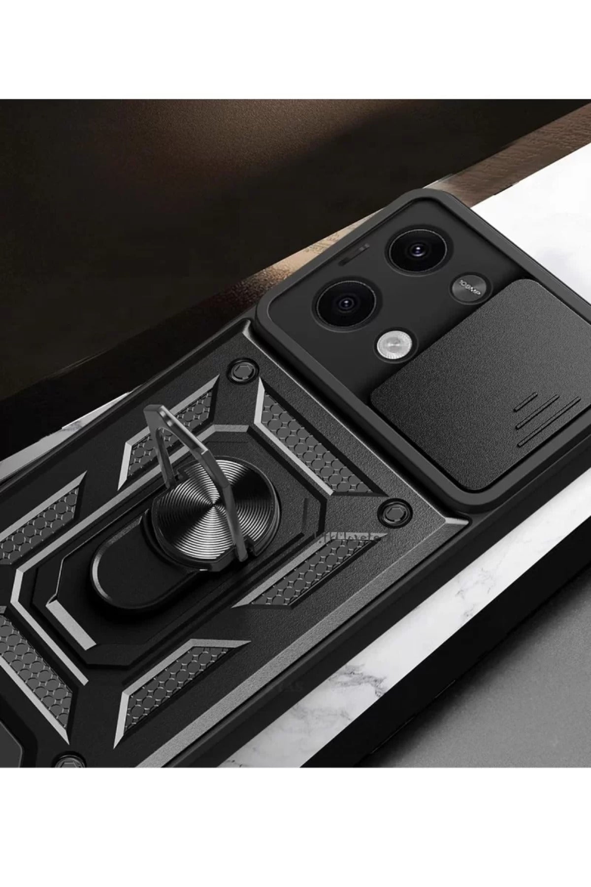Xiaomi Poco X6 Uyumlu Kılıf Pars Lens Yüzüklü Silikon - Yeşil