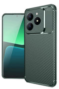 Realme C61 Uyumlu Kılıf Auto Focus Karbon Kapak - Koyu Yeşil
