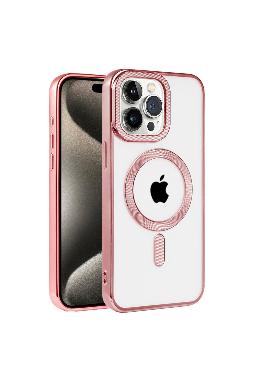 Apple iPhone 14 Pro Uyumlu Kılıf Kronos Magsafe Kapak - Rose Gold
