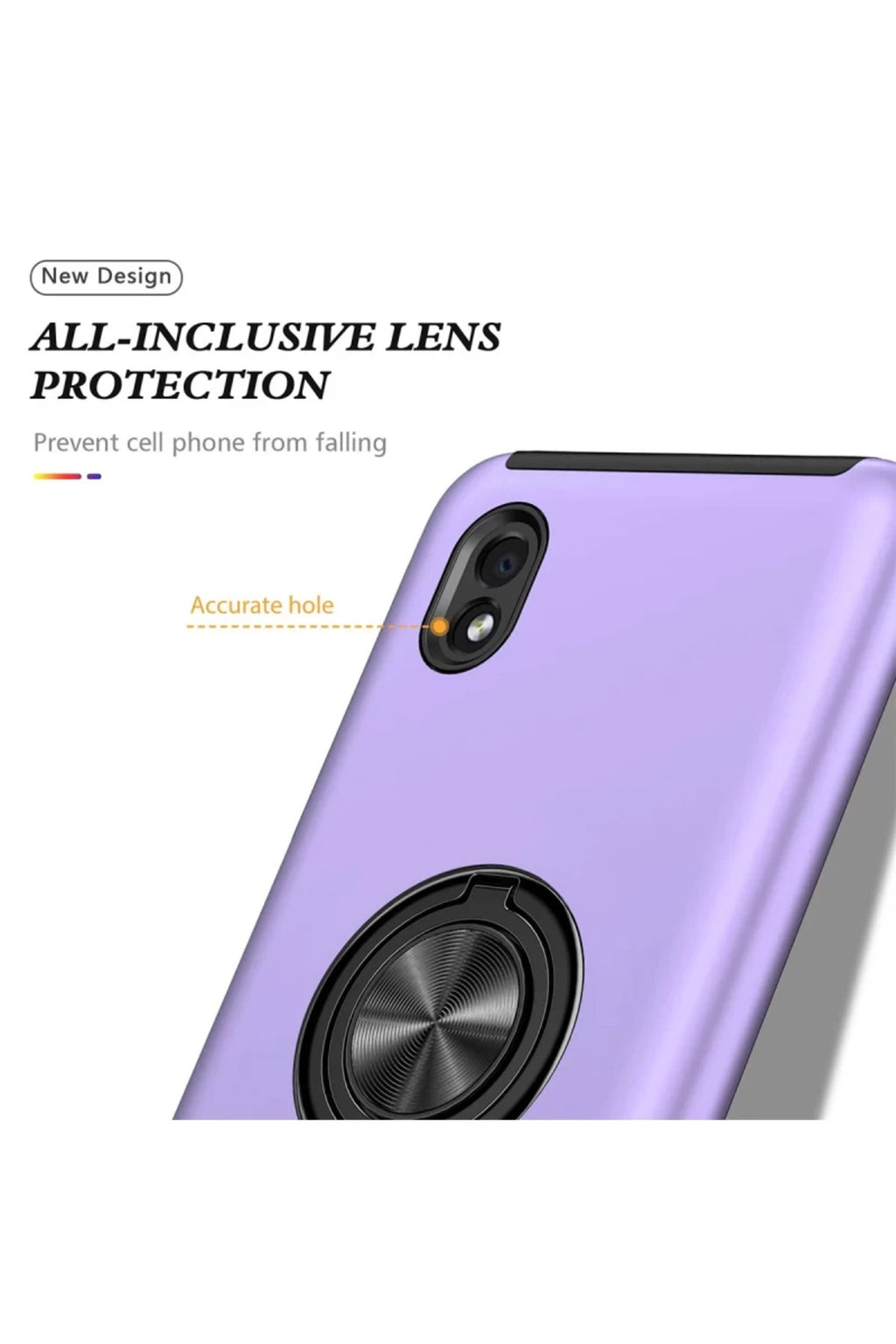 Samsung Galaxy A01 Core Uyumlu Kılıf Elit Yüzüklü Kapak - Mor