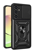Samsung Galaxy A05S Uyumlu Kılıf Pars Lens Yüzüklü Silikon - Siyah