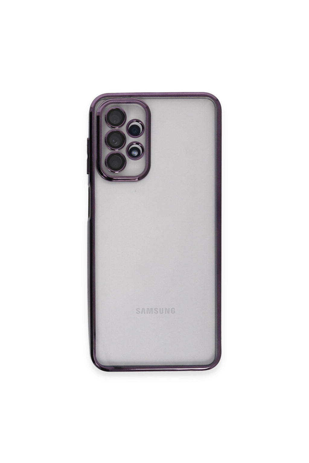 Samsung Galaxy A23 4G Uyumlu Kılıf Lensli Silikon - Mor