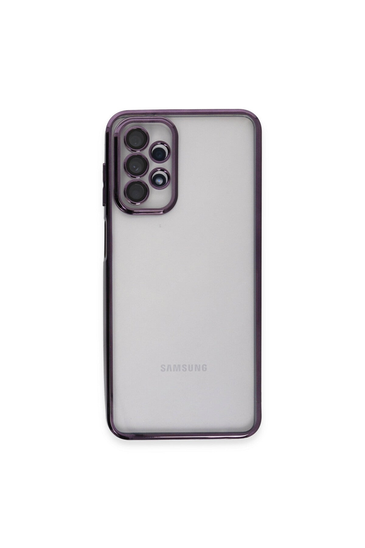 Samsung Galaxy A23 4G Uyumlu Kılıf Lensli Silikon - Mor