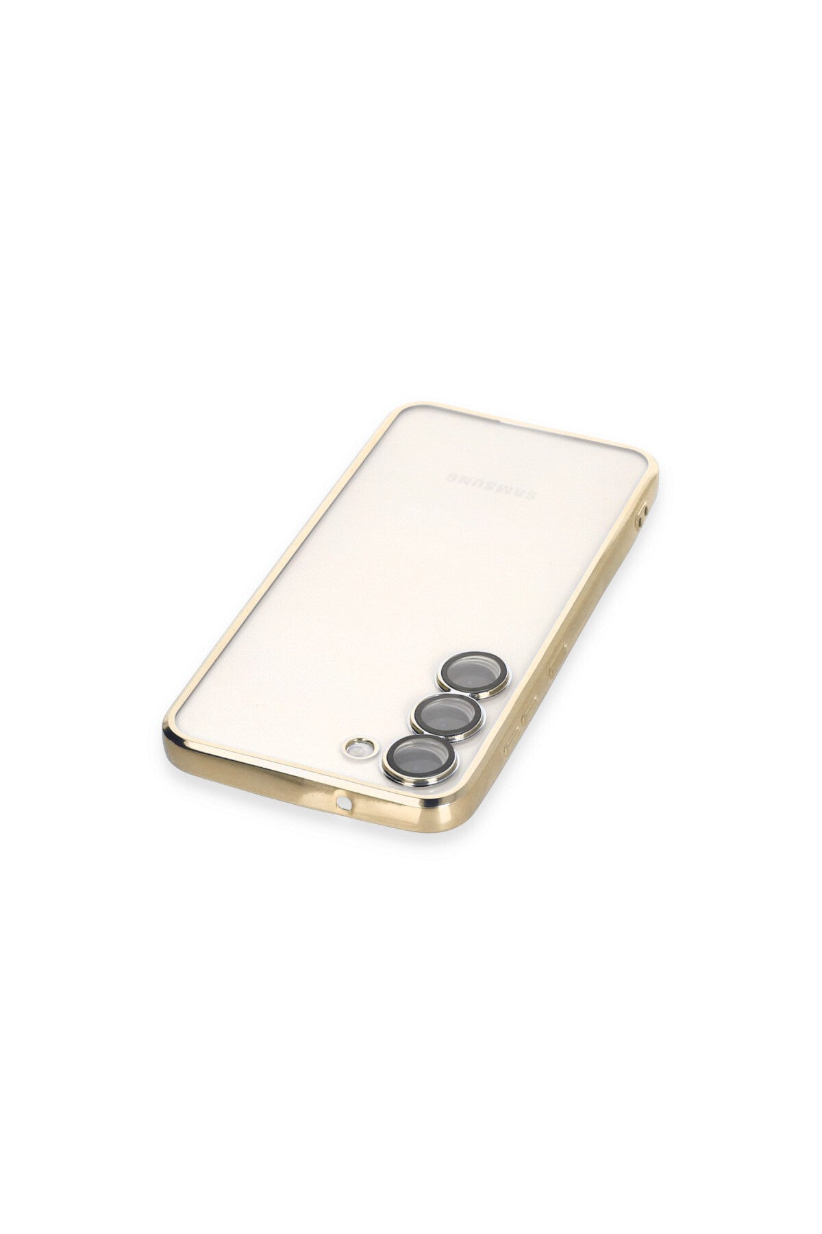Samsung Galaxy S24 Uyumlu Kılıf Lensli Silikon - Gold
