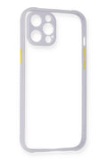 Apple iPhone 12 Uyumlu Kılıf Miami Şeffaf Silikon - Lila