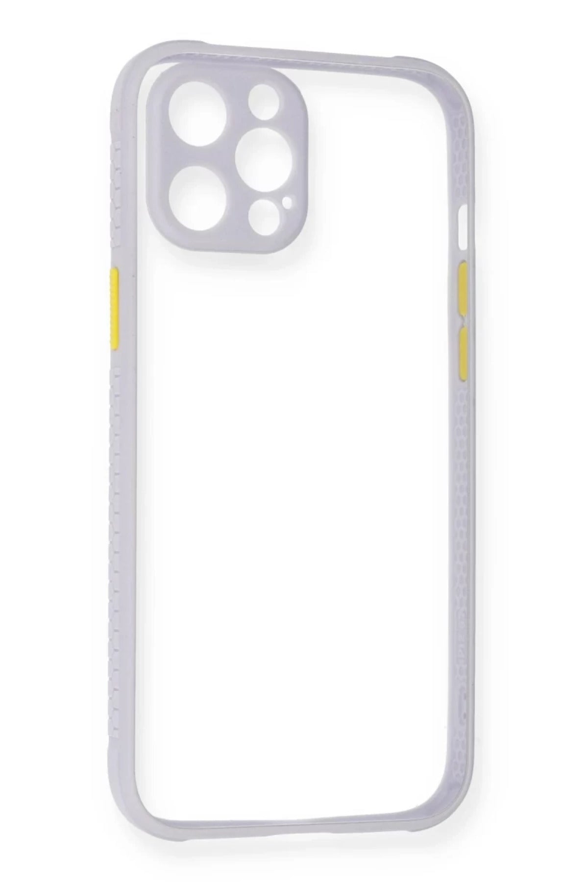 Apple iPhone 12 Uyumlu Kılıf Miami Şeffaf Silikon - Lila