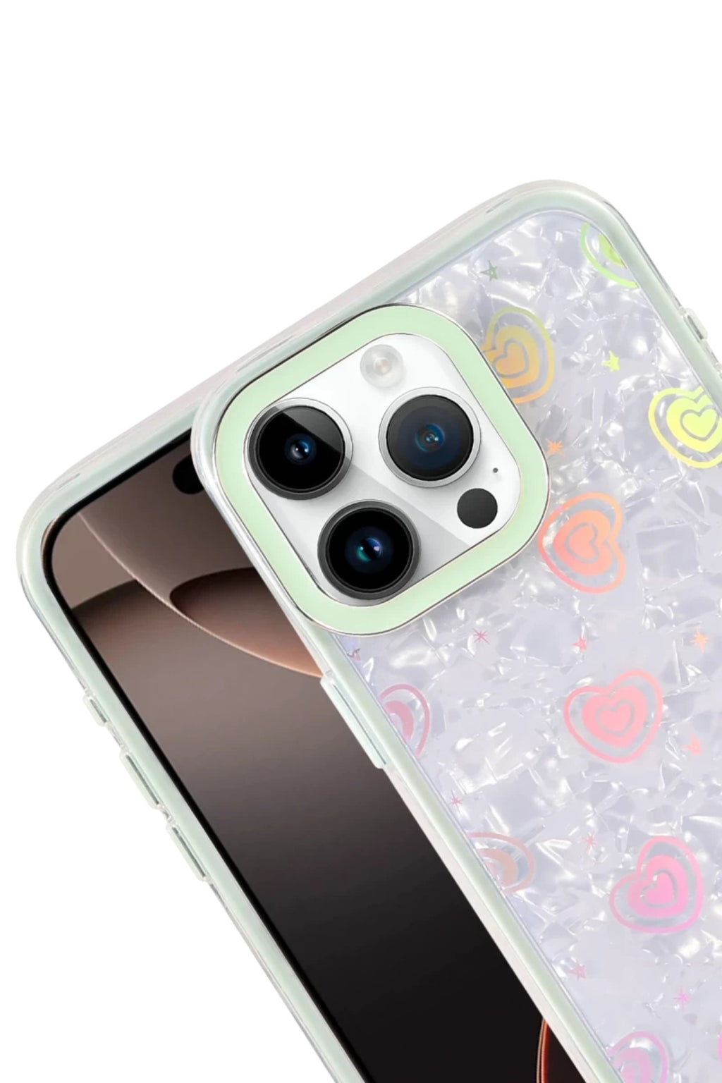 Apple iPhone 15 Pro Max Uyumlu Lumi Desenli Kapak - Yeşil