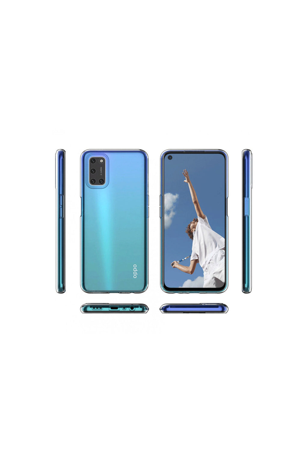 Oppo A52 Uyumlu Kılıf Lüx Şeffaf Silikon