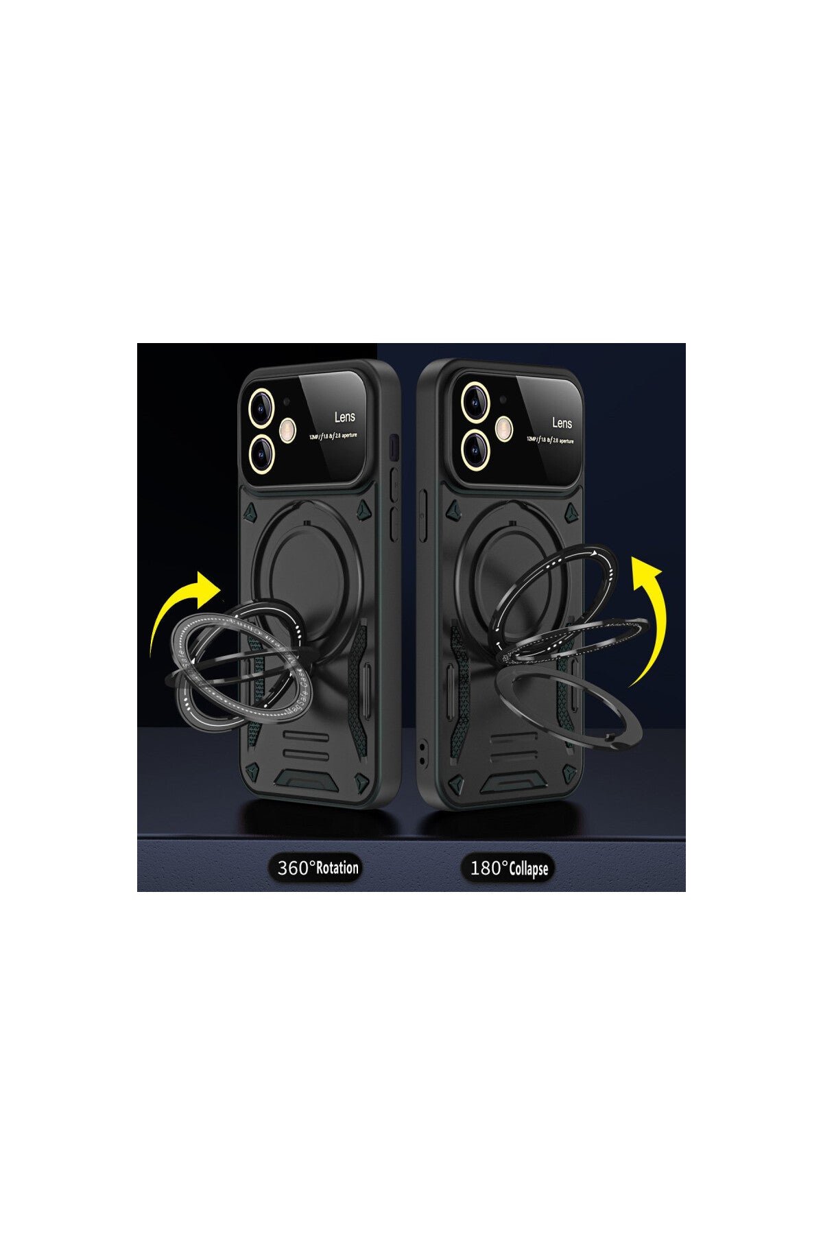 Apple iPhone 11 Uyumlu Kılıf Joy Lens Standlı Kapak - Kırmızı