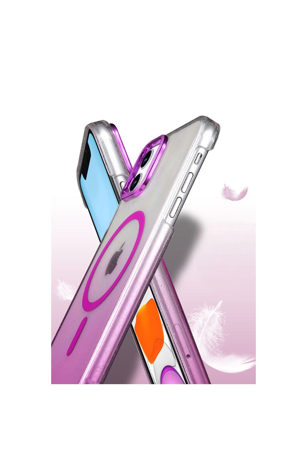 Apple iPhone 12 Uyumlu Glossy Magsafe Kapak - Mavi