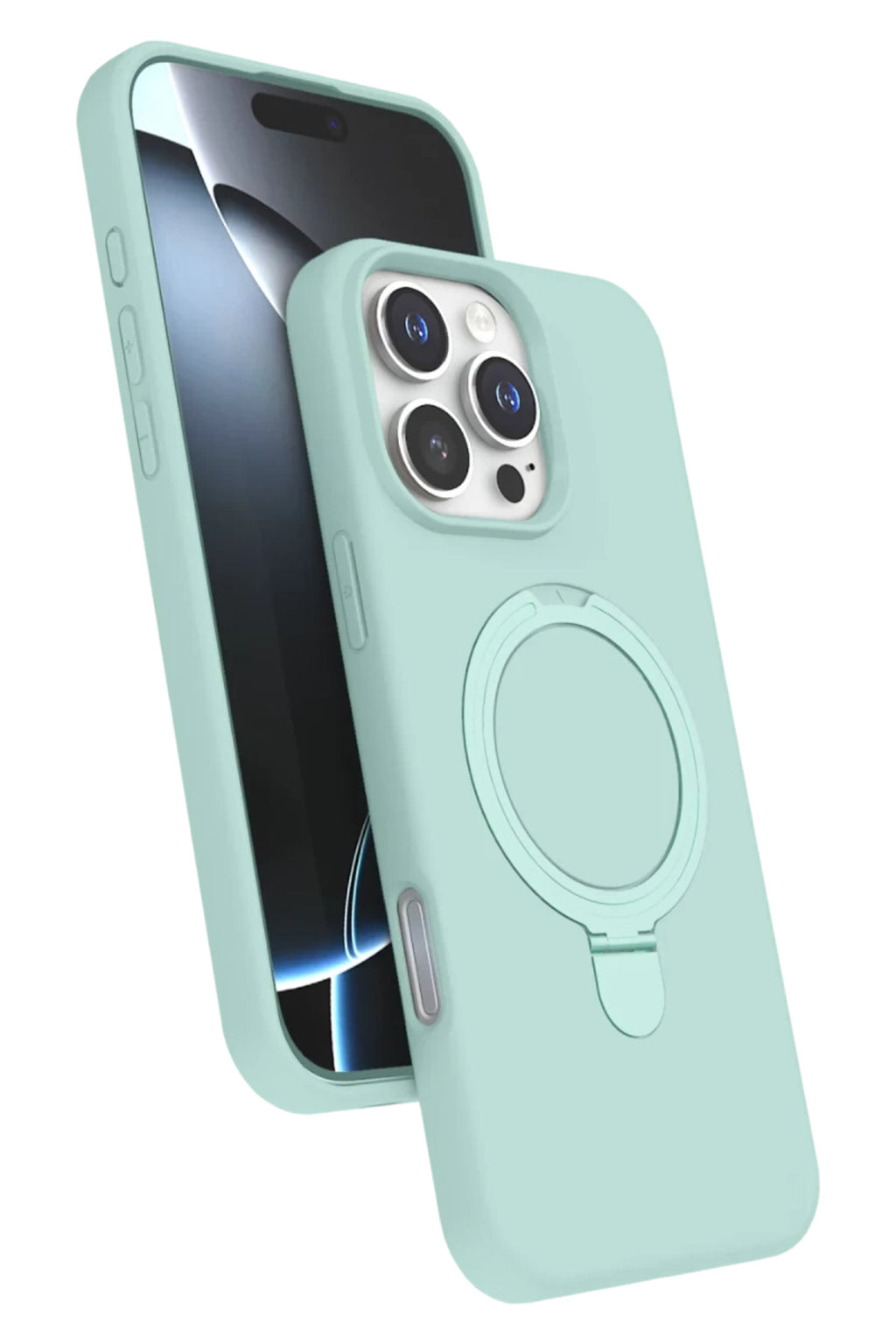 Apple iPhone 16 Pro Max Uyumlu Regal Magsafe Standlı Kapak - Su Yeşili