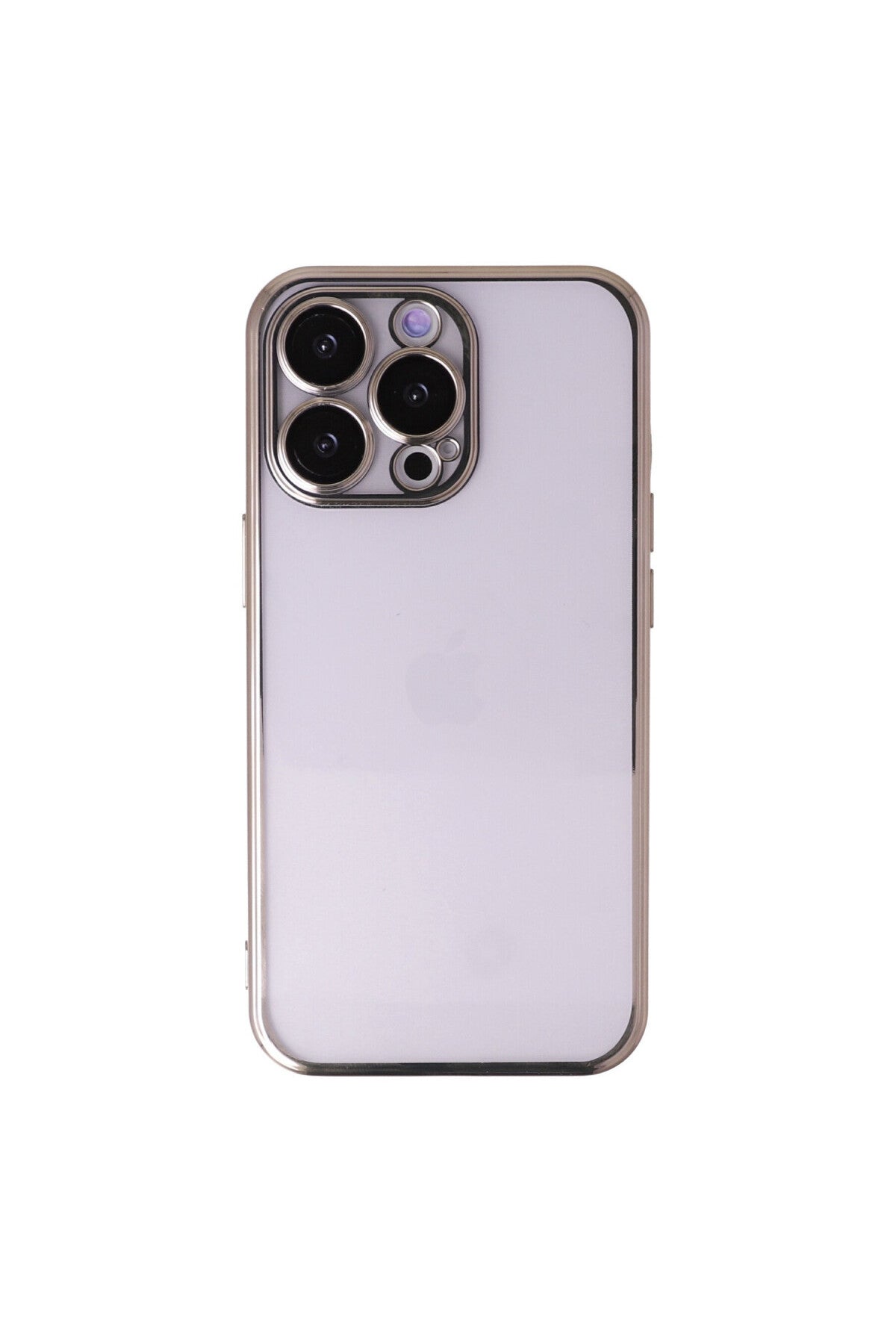 Apple iPhone 13 Pro Uyumlu Kılıf Lensli Silikon - Gold