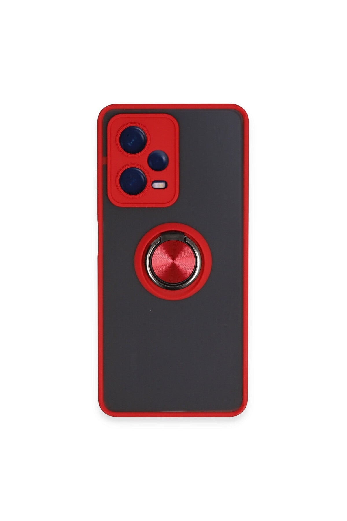 Xiaomi Redmi Note 12 5G Uyumlu Kılıf Montreal Yüzüklü Silikon Kapak - Kırmızı