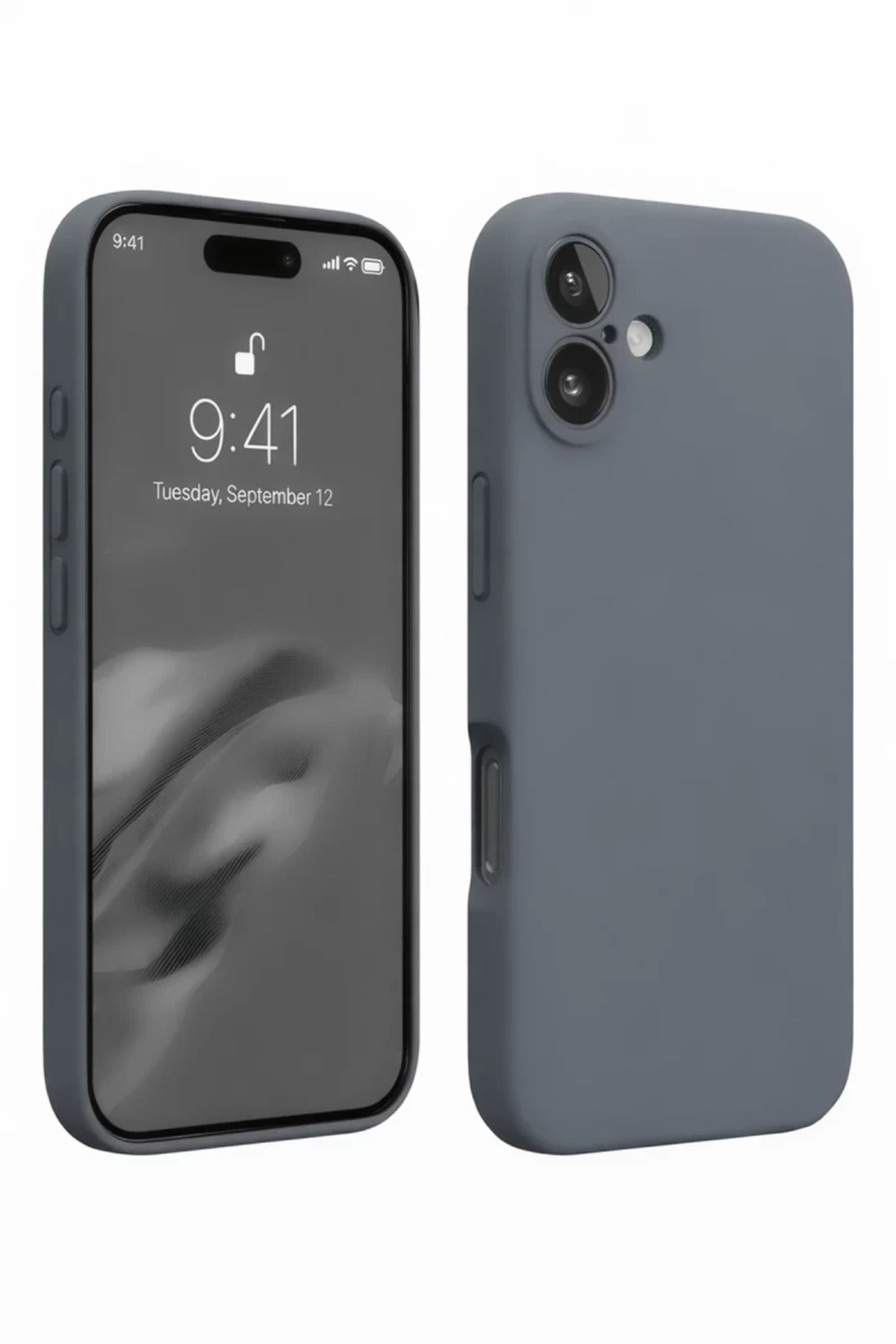 Apple iPhone 16 Plus Uyumlu Kılıf Nano içi Kadife Silikon - Gri