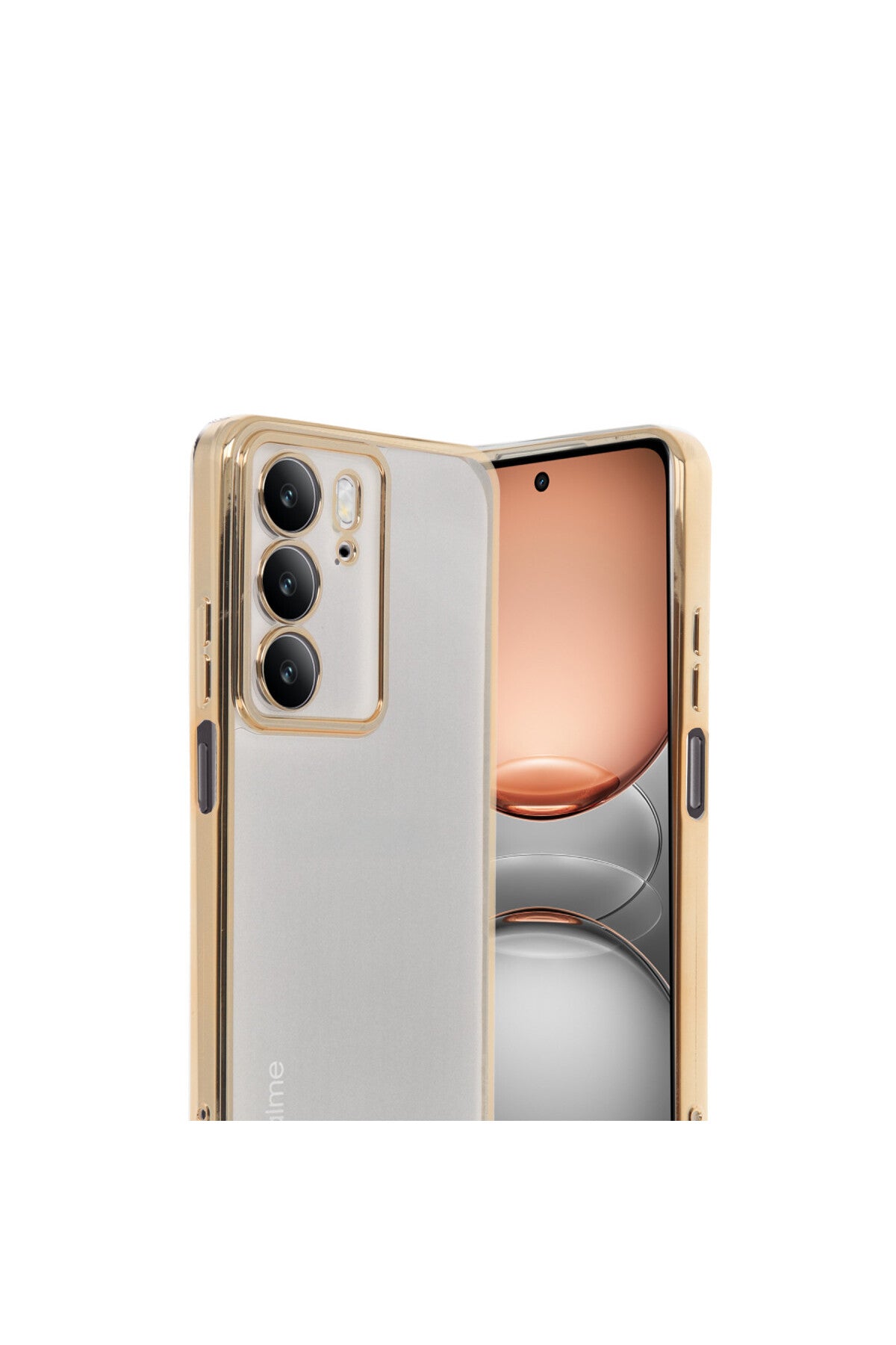 Realme C75 4G Uyumlu Kılıf Lensli Silikon - Gold